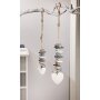 Decoratieve stenen hartenhanger set van 2