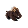 Cuddly toy wild boar Willi, brown, lying, 25 cm, cuddly toy