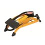 Foot pump with pressure gauge scale in PSI/bar 1 cylinder 3 adapters yellow