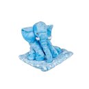 Olifant blauw b=45cm h=40cm met deken 80*100cm