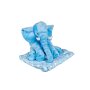 Olifant blauw b=45cm h=40cm met deken 80*100cm