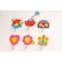 6er Set Garderobehaken bunte Reisemotive