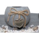 Theelichthouder set met bord blauw-grijs l=51cm