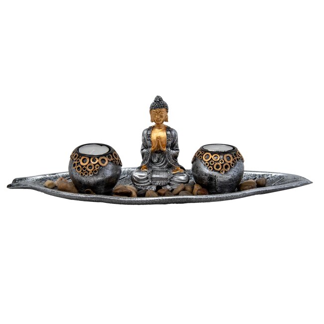 Buddha set with tea light holder, about 40 cm