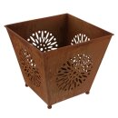 Planter "Ornament" in rust look 33 x 33 x 29 cm