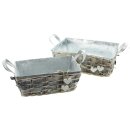 Zinc planter White heart, set of 2