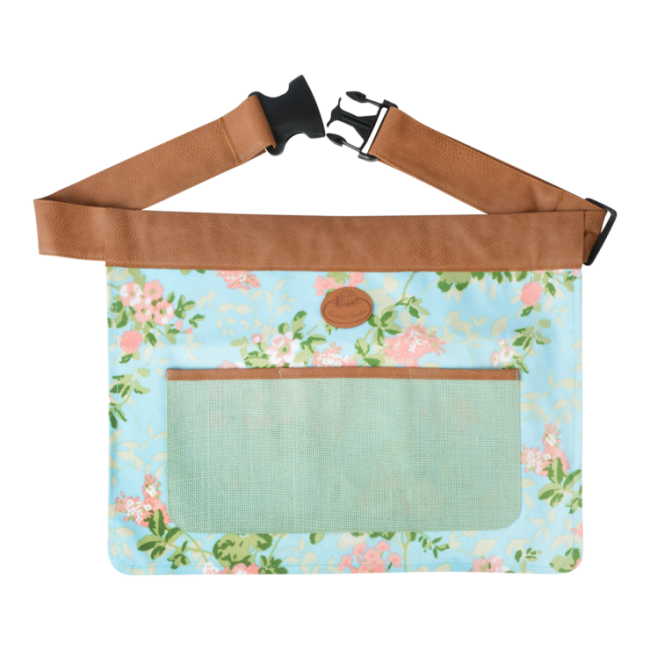 Rose print/ jute garden tool belt