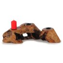 Lysestage af cedertræ ca. 35 x 18 x 11 cm håndlavet