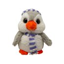 Plush penguin with cap and scarf