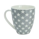 Jumbo-kaffekrus med stjerner, grå/hvide stjerner