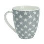 Jumbo-kaffekrus med stjerner, grå/hvide stjerner