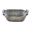 Coupe décorative en osier et chipwood ovale env....