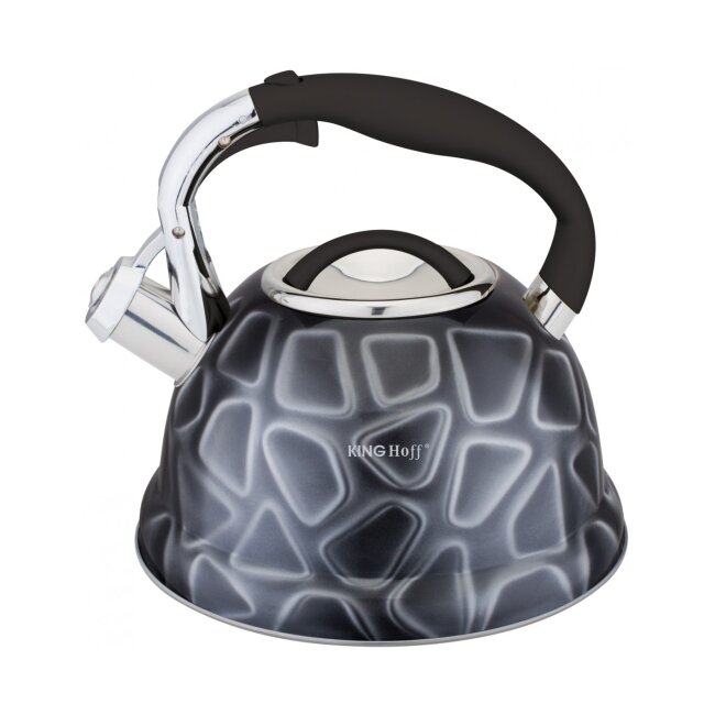 Flute Kettle Kettle Pipe Kettle 2.7 L 3-D Effect Gray Retro Stainless Steel