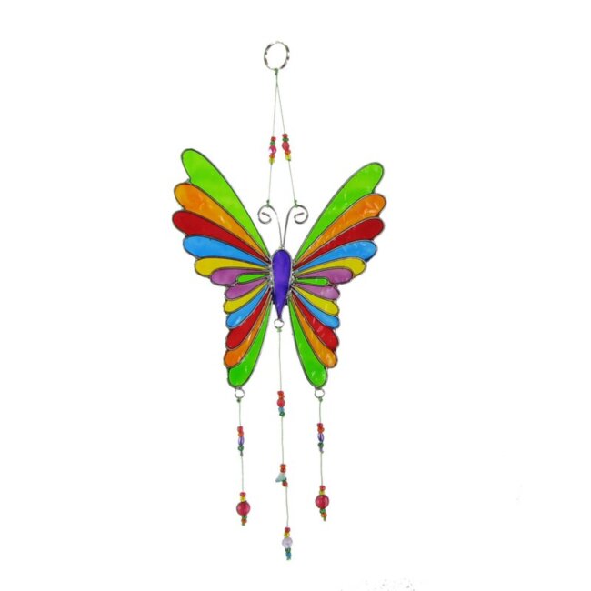 Suncatcher butterfly polyresin colorful 14 cm