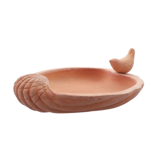 Terracotta bird bath