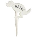 Dog sign "No!" in white, h approx. 31.5 cm