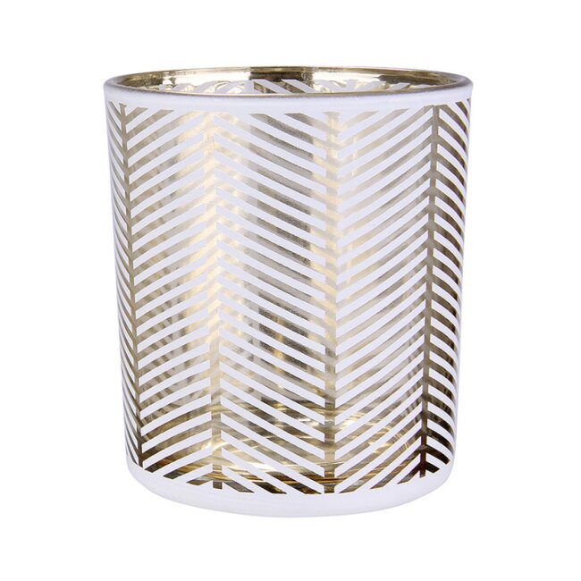 Windlicht "Diagonale", ca. 12,5 cm Streifen