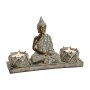 Buddha with two tea light holders, approx. 20 x 13 x 6 cm