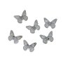 Vlinders, metaal zilver, set van 6