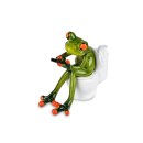 Grenouille sur les toilettes, env. 13 cm
