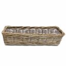 Planter box rattan, large, approx. 60 x 16 x 15 cm