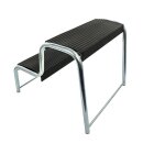 Dubbele opstap voor caravan en camper met antisliplaag - 48 x 44 x 37 cm - in zwart en zilver
