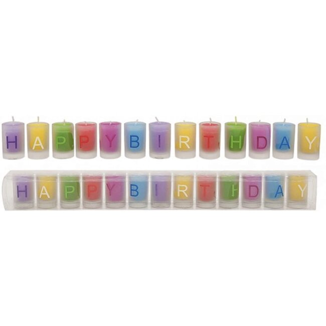 Lantern set, 12 pieces, HappyBirthday