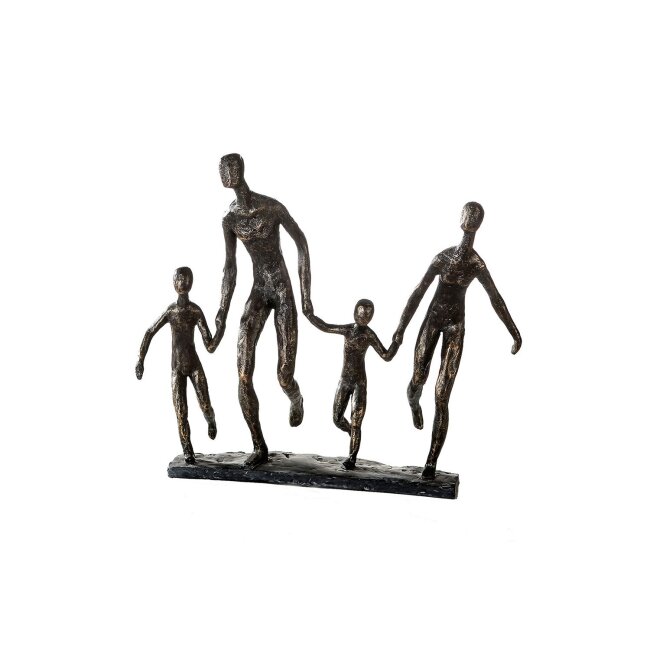 Sculptuur "Familie", poly, bronskleurig, ca. 35 x 32 cm