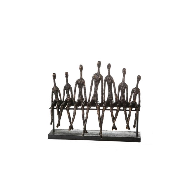 Sculptuur "Gemeenschap", poly, bronskleurig, ca. 40 x 35 cm