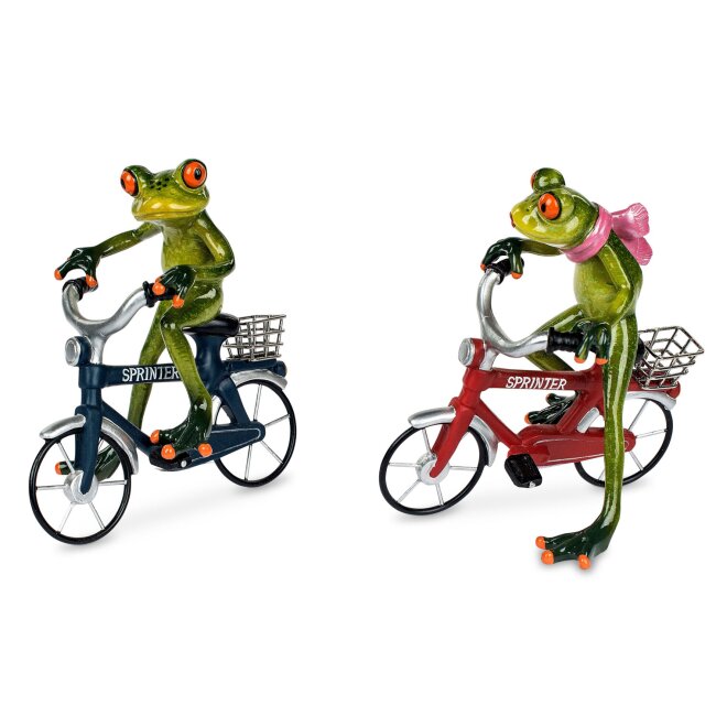 Frosch auf Fahrrad, ca. 16 x 17 cm