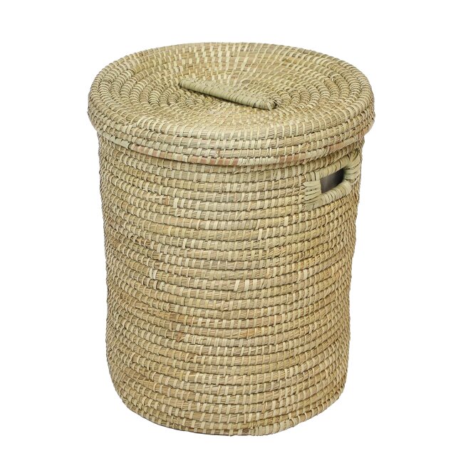 Laundry basket with lid large, Ø approx 47 cm x 55 cm