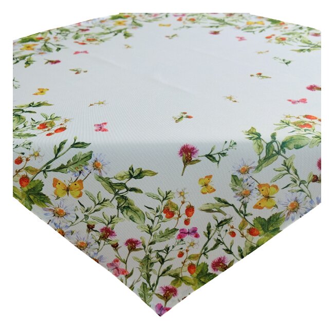 Mitteldecke Wiesenblume & Schmetterlinge, ca. 85 x 85 cm