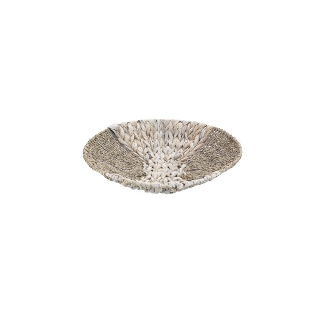Decorative bowl round, white-washed, Ø ca. 37 cm