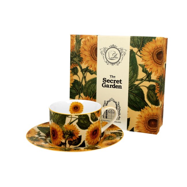 Tasse et soucoupe "Tournesol", 240 ml env.