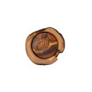 Olive wood coasters round set of 6 about 9 cm | rustic