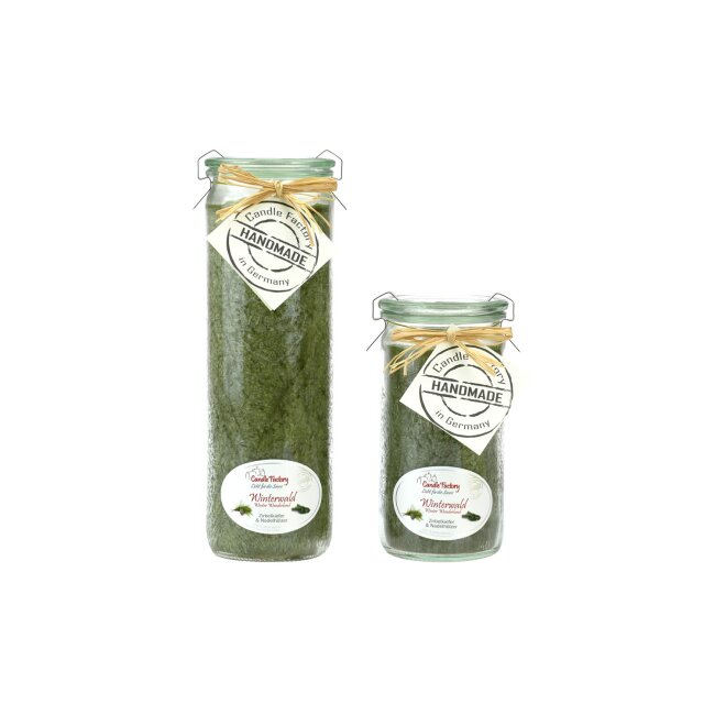 Candle Factory duftlys "Winter Forest" Jumbo, gran grøn