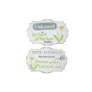 Metal sign garden, about 30 x 19 cm