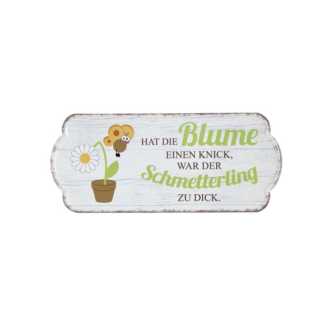 Metal sign "Flowers", approx. 35 x 15 cm