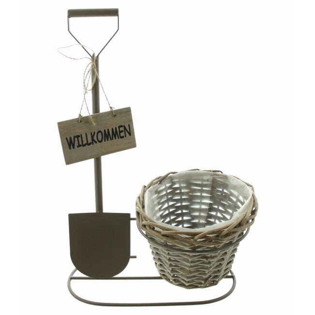 Planteur "Gartenzeit" avec panier, env. 32 x 19 x 46 cm
