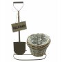 Planteur "Gartenzeit" avec panier, env. 32 x 19 x 46 cm