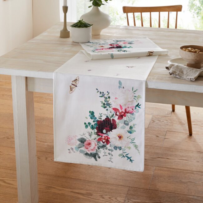 Tischl&auml;ufer "Bl&uuml;tentraum", ca. 40 x 140 cm