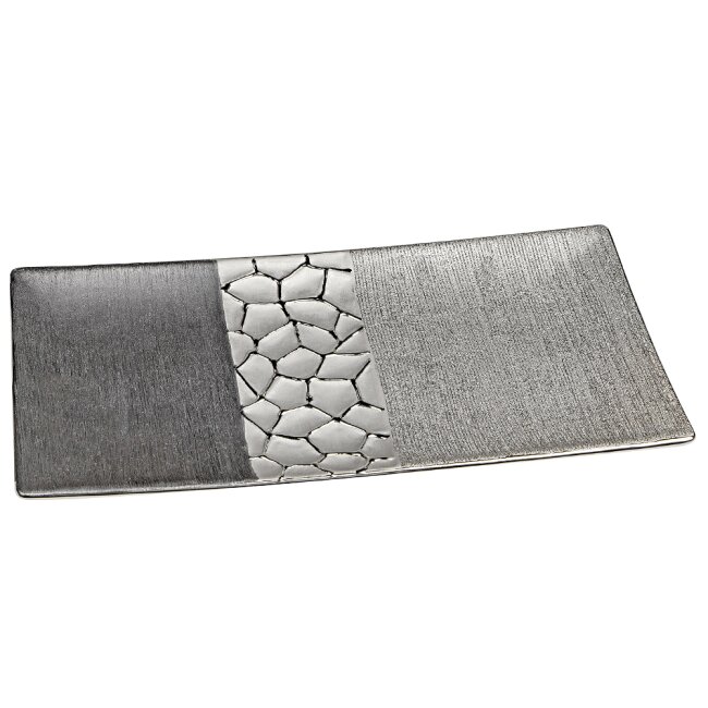 Sierschaal zilvergrijs, ca. 39 x 17 cm