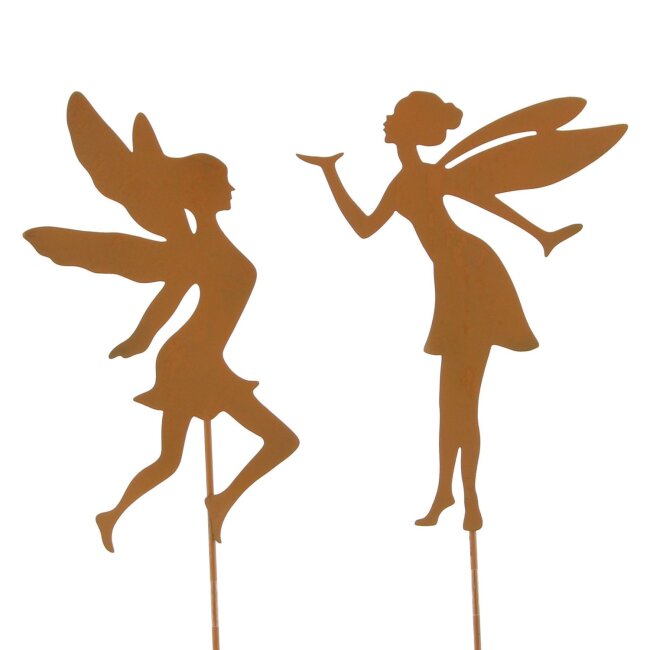 Garden plug " Fairy" set of 2 rust optics garden decoration metal elf