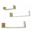 V&aelig;ghylde "Naturtr&aelig;" hvid i s&aelig;t med 3 stk.