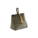 Dørstopper, fløjl lysegrøn, ca. 17 x 10 x 18 cm