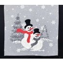 Nappe Bonhomme de neige, gris-rouge-blanc, 40/85