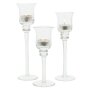 Glass candle holder, set of 3 different sizes Ø 3.5cm