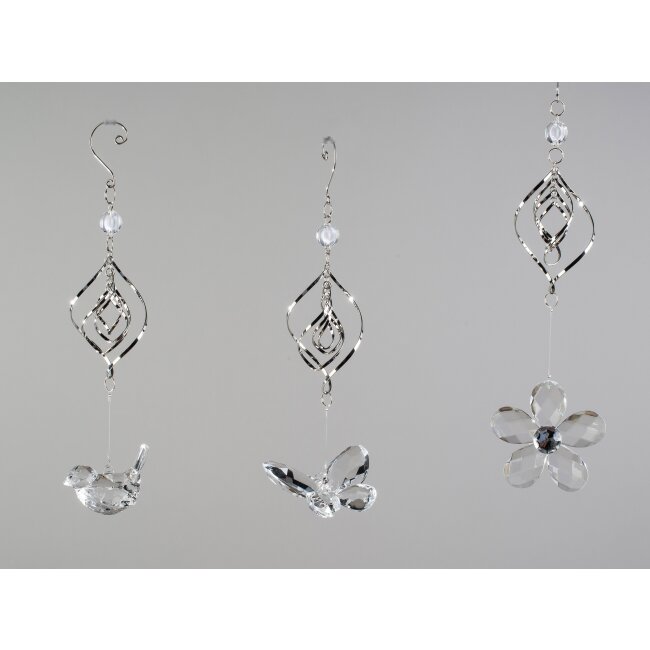 Hanger acrylic | set of 3 | flower, bird, butterfly