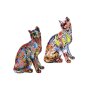Grappige kleurrijke decoratieve kat, ca. 23 × 29 × 16 cm, twee ontwerpen