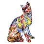 Grappige kleurrijke decoratieve kat, ca. 23 × 29 × 16 cm, twee ontwerpen
